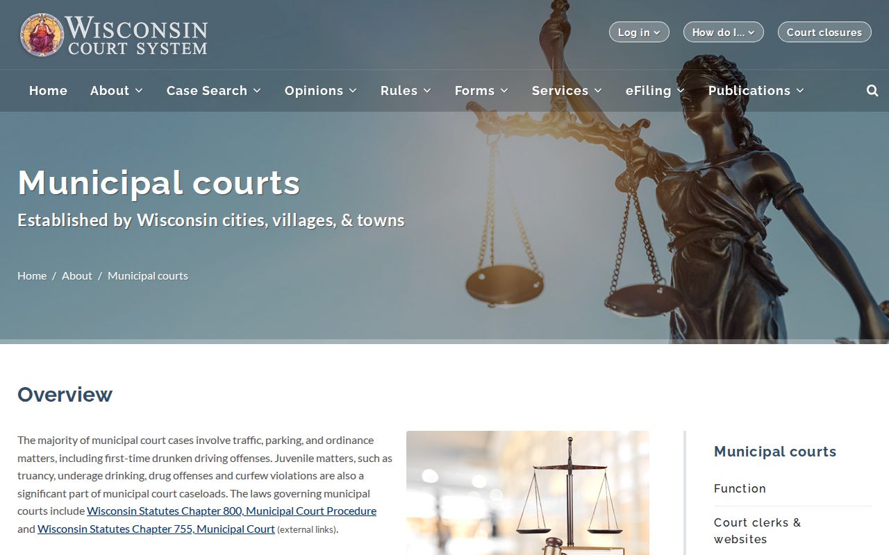 Wisconsin traffic court records: municipal-court jurisdiction overview