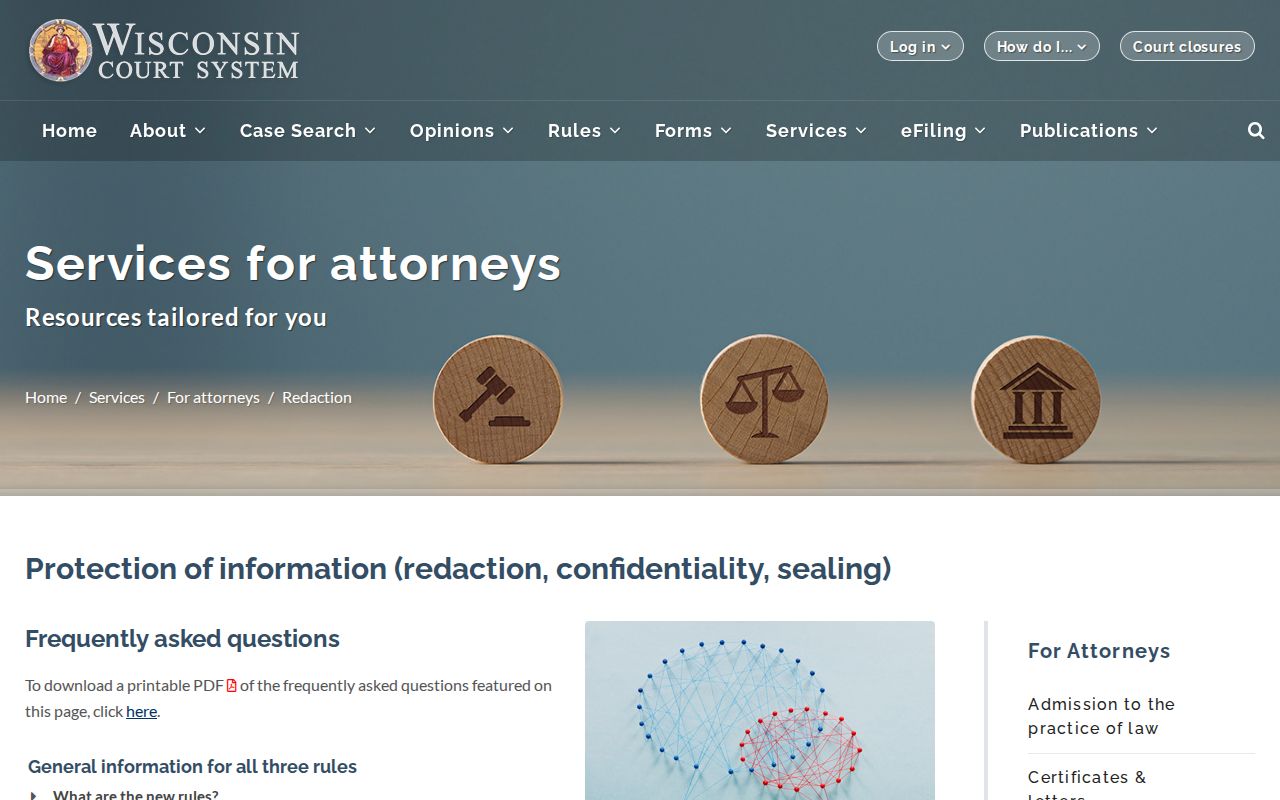 Wisconsin court records access and redaction information