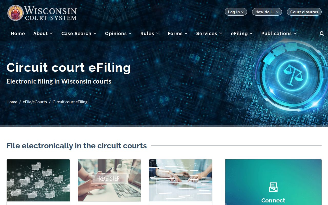Wisconsin Circuit Court eFiling information for public and authorized users